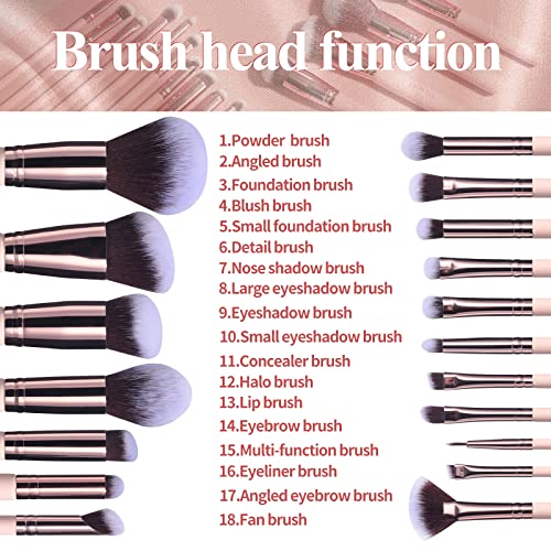 18-Piece Premium Synthetic Makeup Brush Set