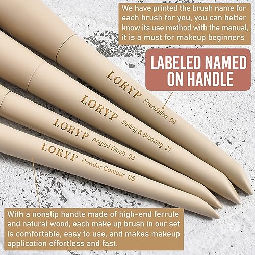 LORYP 18-Piece Makeup Brush Set - Ultra Soft