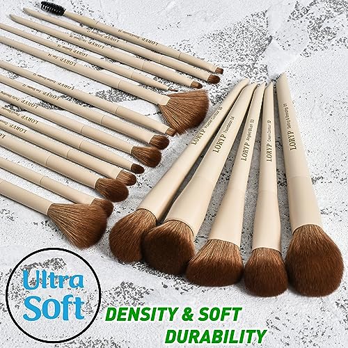 LORYP 18-Piece Makeup Brush Set - Ultra Soft