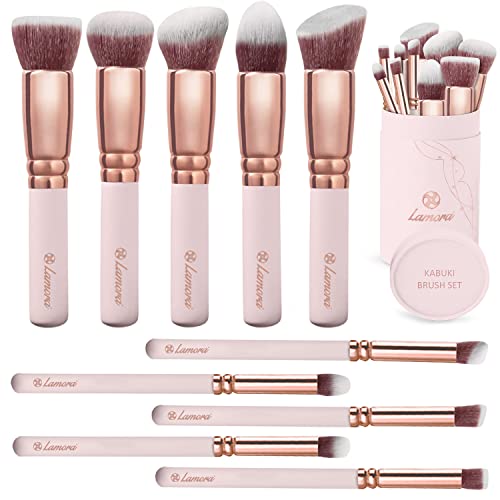10-Piece Kabuki Makeup Brush Set for All Products