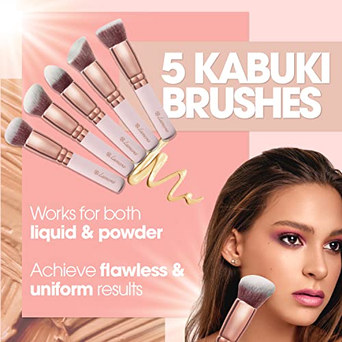 10-Piece Kabuki Makeup Brush Set for All Products