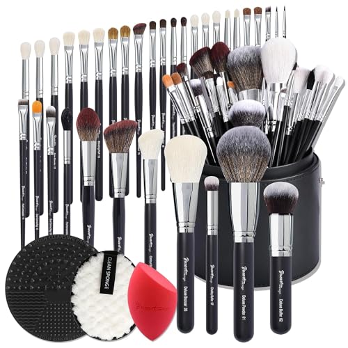 Professional 34-Piece Goat & Horse Hair Brush Set