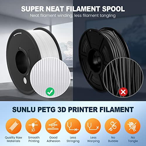 SUNLU PETG Filament Bundle - 1.75mm, 8 Pack