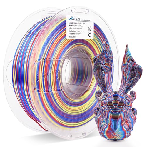 Shiny Multicolor Rainbow Silk PLA 3D Printer Filament