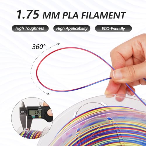 Shiny Multicolor Rainbow Silk PLA 3D Printer Filament