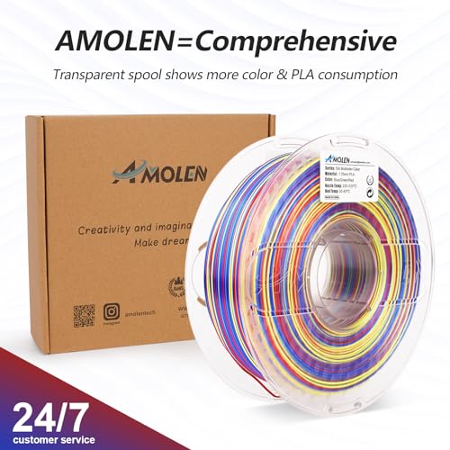 Shiny Multicolor Rainbow Silk PLA 3D Printer Filament