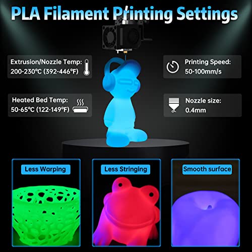 SUNLU Glow Blue PLA Filament for 3D Printers