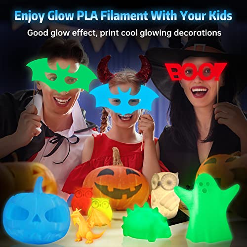 SUNLU Glow Blue PLA Filament for 3D Printers
