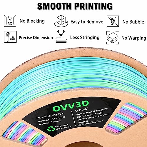 Rainbow PLA Filament 1.75mm Multicolor for 3D Printers