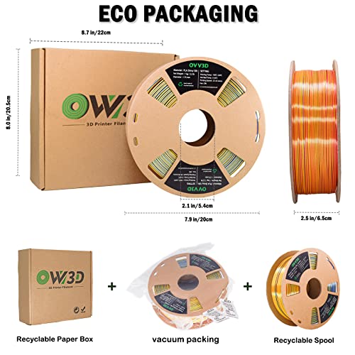 OVV3D Tri-Colors Silk PLA 3D Printer Filament