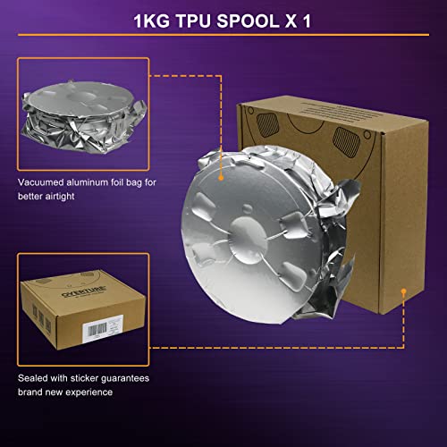 OVERTURE TPU Filament, Flexible 1kg Spool, Black