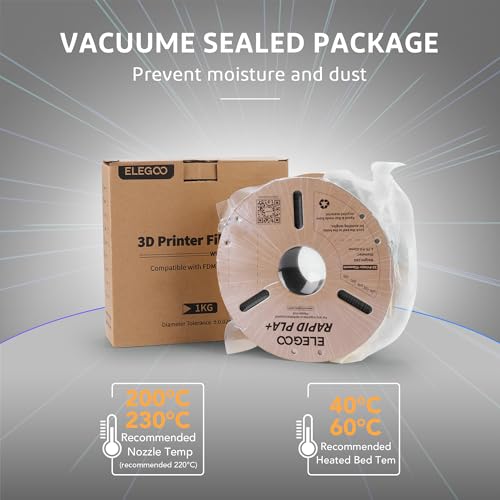 ELEGOO Black & White PLA+ 3D Printer Filament