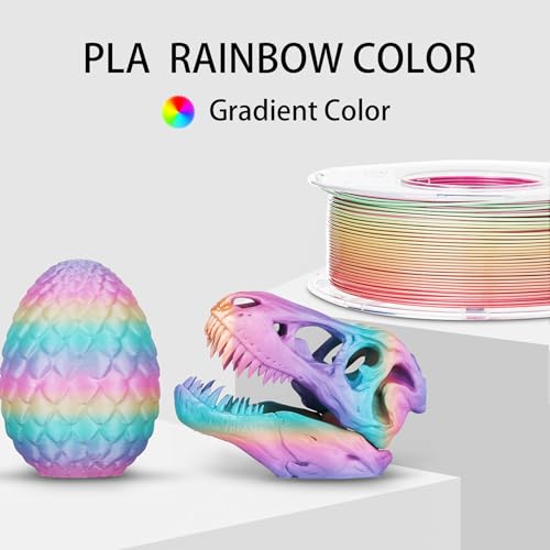 Rainbow PLA+ 3D Printer Filament 1.75mm, Matte Finish