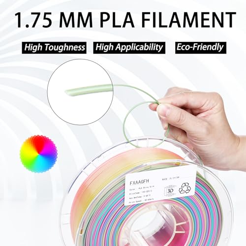 Rainbow PLA+ 3D Printer Filament 1.75mm, Matte Finish