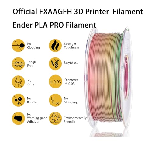Rainbow PLA+ 3D Printer Filament 1.75mm, Matte Finish