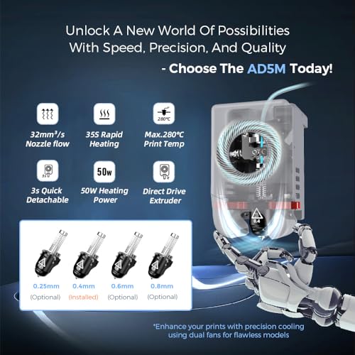 FLASHFORGE Adventurer 5M: High-Speed, Auto-Leveling 3D Printer