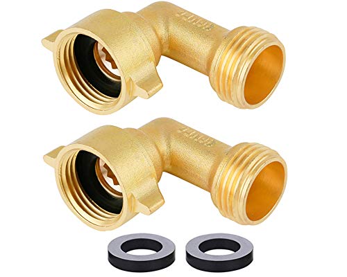 Solid Brass 90 Degree Garden Hose Connector Set