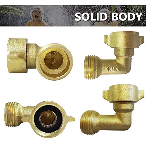 Solid Brass 90 Degree Garden Hose Connector Set