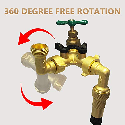 Solid Brass 90 Degree Garden Hose Connector Set