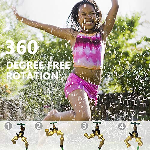 Solid Brass 90 Degree Garden Hose Connector Set