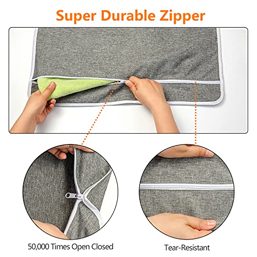 ANSTROUT XL Hanging Laundry Hamper with Hooks, Grey