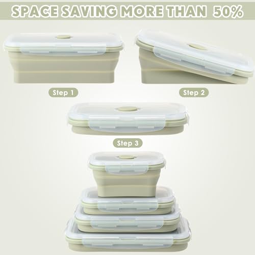 8-Piece Collapsible Silicone Food Storage Set for RVs