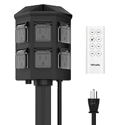 TiFFCOFiO Outdoor Remote Power Stake Timer - ETL Listed