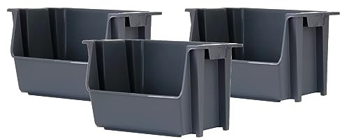 Large Stackable Storage Bins for RV Living, Cool Grey