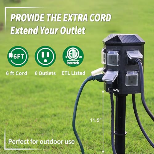 TiFFCOFiO Outdoor Remote Power Stake Timer - ETL Listed