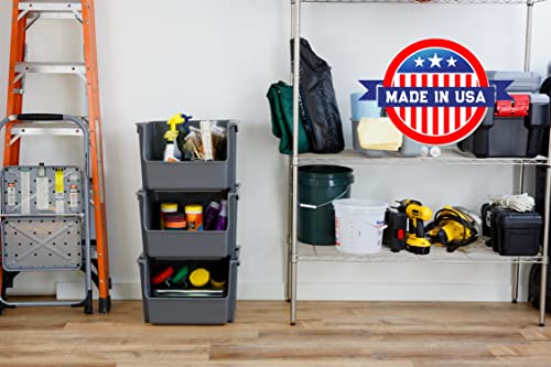 Large Stackable Storage Bins for RV Living, Cool Grey