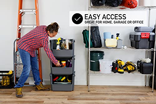 Large Stackable Storage Bins for RV Living, Cool Grey