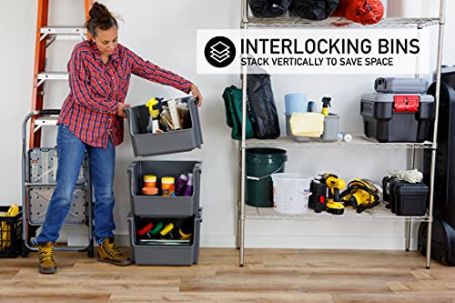 Large Stackable Storage Bins for RV Living, Cool Grey