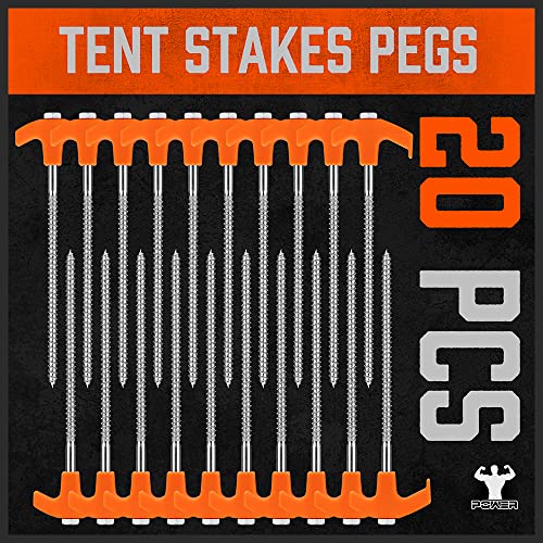 26-Pack Heavy Duty Tent Stakes with Additional Accessories