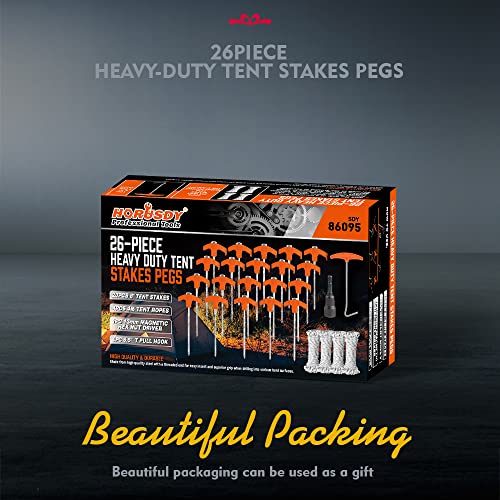 26-Pack Heavy Duty Tent Stakes with Additional Accessories