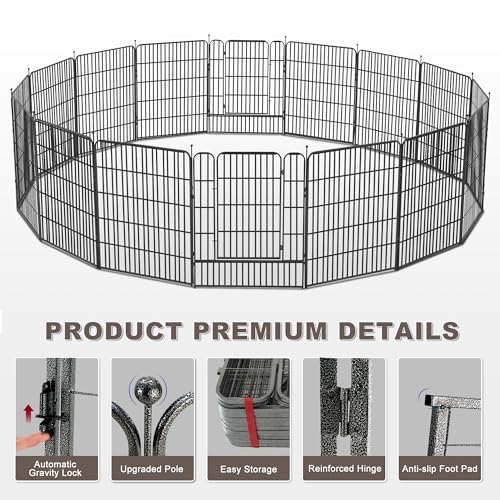 Avocahom Metal Dog Playpen 16 Panel Exercise Pen