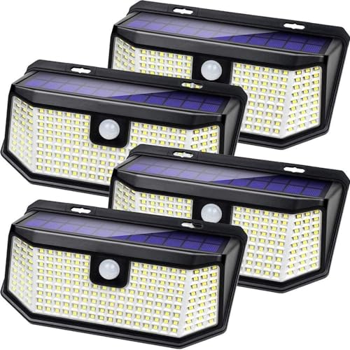 Aootek 2500Lm Solar Motion Lights, 3 Modes, IP65, 4-pack