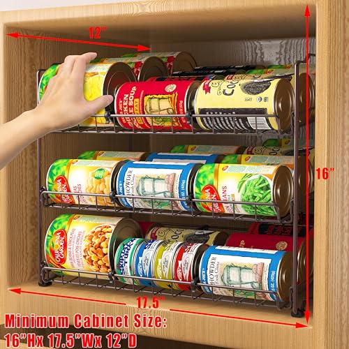 RV Living Stackable Metal Can Rack Organizer, Bronze