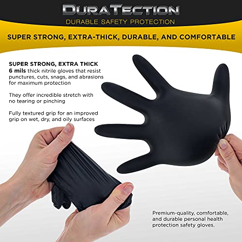 Dura-Gold HD Black Nitrile Gloves, 100 Count, Medium