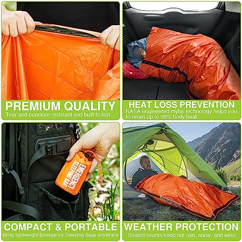 Survival Sleeping Bag Set with Thermal Blankets