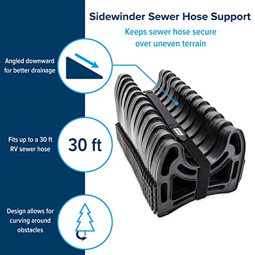 Camco Sidewinder 30-Ft RV Sewer Hose Support - Flexible & Telescoping