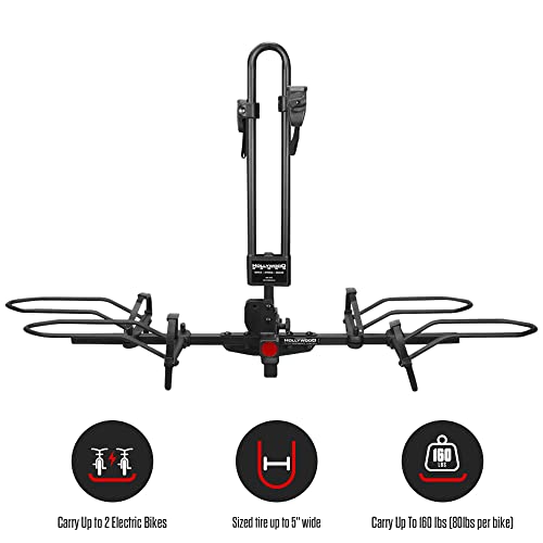 Premium Hollywood RV Rider Hitch Bike Rack - Holds 2 Electric Bikes - Durable Design