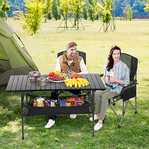 LEADALLWAY Portable Folding Camping Table with Storage Bags