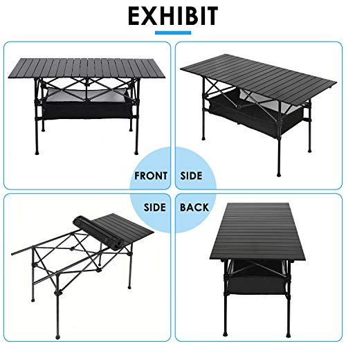 LEADALLWAY Portable Folding Camping Table with Storage Bags