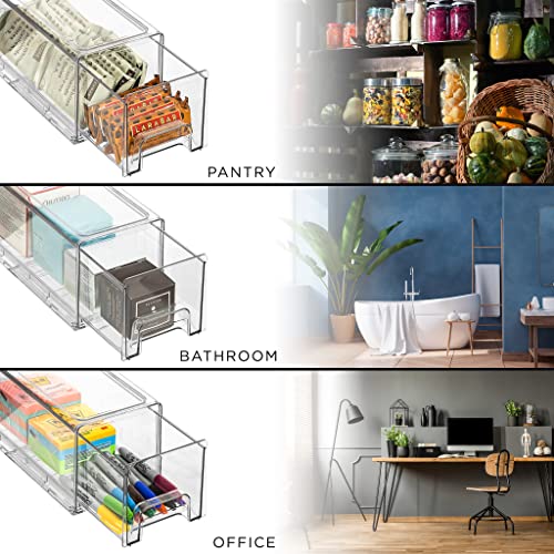 Clear Stackable Fridge Drawers for RV Organization (2-Pack)