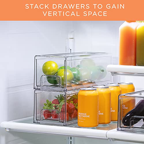 Clear Stackable Fridge Drawers for RV Organization (2-Pack)