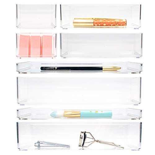 Clear Acrylic Stackable RV Bathroom Drawer Storage Organizer