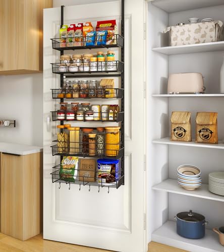 Over-the-Door Pantry Organizer with Adjustable Baskets - Black