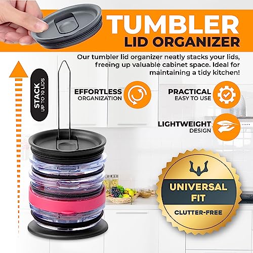 ELYPRO Tumbler Lid Organizer: Space-Saving, Vertical Storage (Up to 10 Lids)