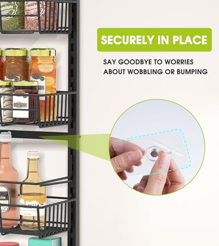 Over-the-Door Pantry Organizer with Adjustable Baskets - Black