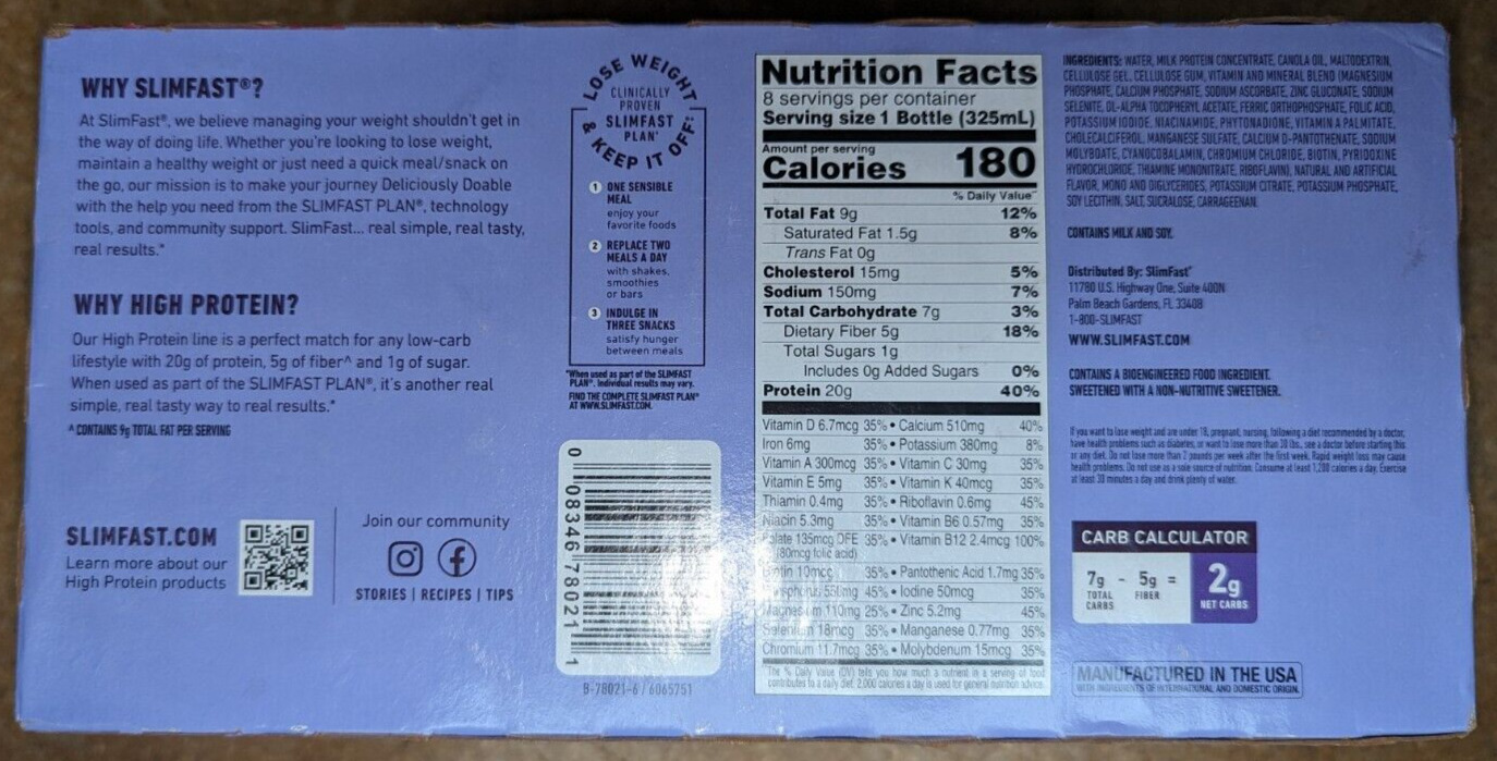 Vanilla Cream High Protein Meal Replacement Shake